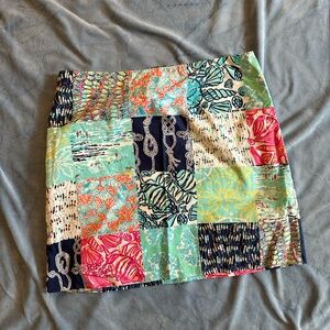 Like New Lilly Pulitzer Multi Sailor Patch Skirt Size 10 Style 37754